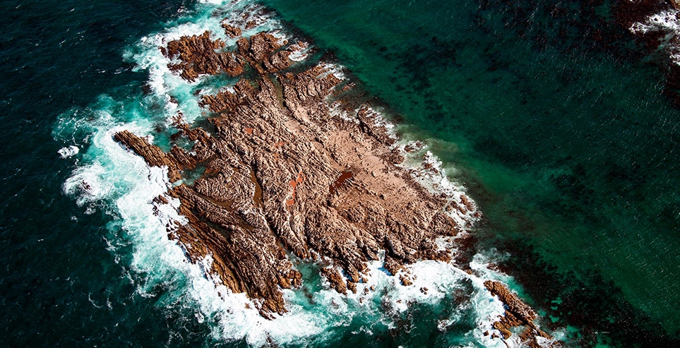 Aerial view of Geyser Rock