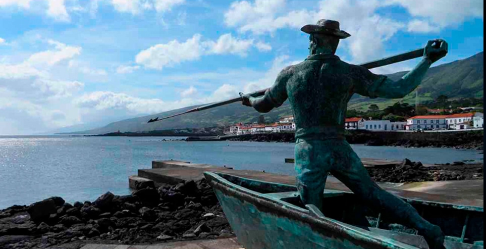 A monument to the whaling industry on Pico Island, Azores